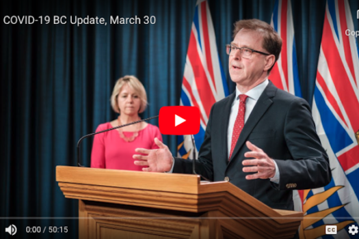 Dr Bonnie Henry and Adrian Dix announce backup medical facilities on Monday 1